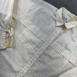 Casey & Max Womens Striped Button Down Shirt Long Sleeve Collar Floral Detail‎